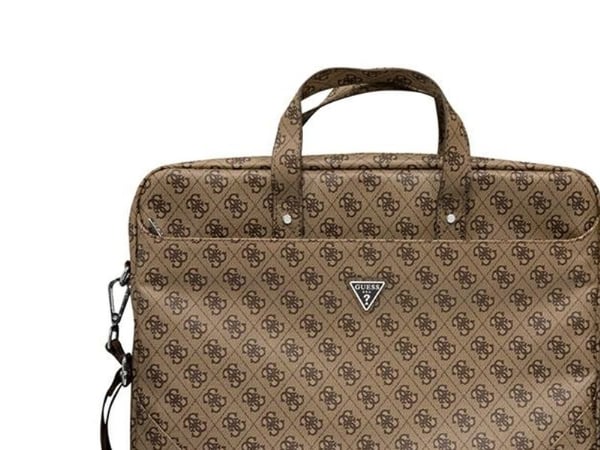 Guess Saffiano 4G Triangle Logo-veske til 16\" laptop - brun