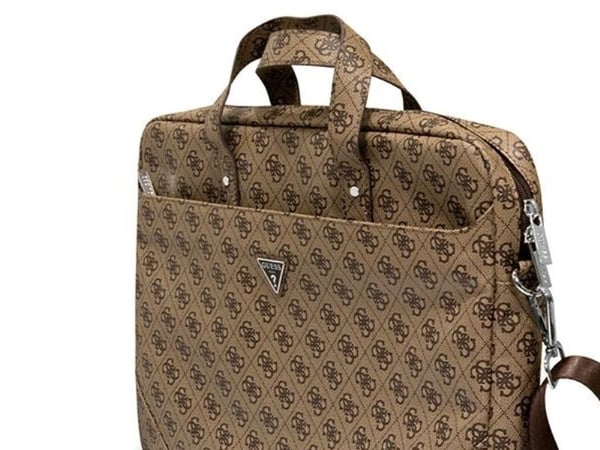 Guess Saffiano 4G Triangle Logo-veske til 16\" laptop - brun