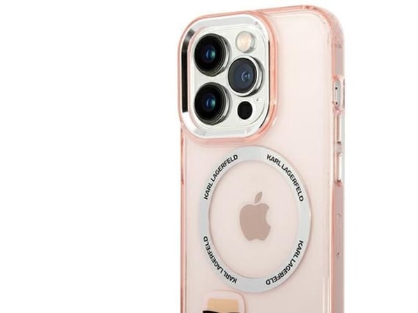 Karl Lagerfeld KLHMP14XHKCP iPhone 14 Pro Max 6.7" kovakotelo vaaleanpunainen/vaaleanpunainen Karl &amp; Choupette alumiini Magsafe