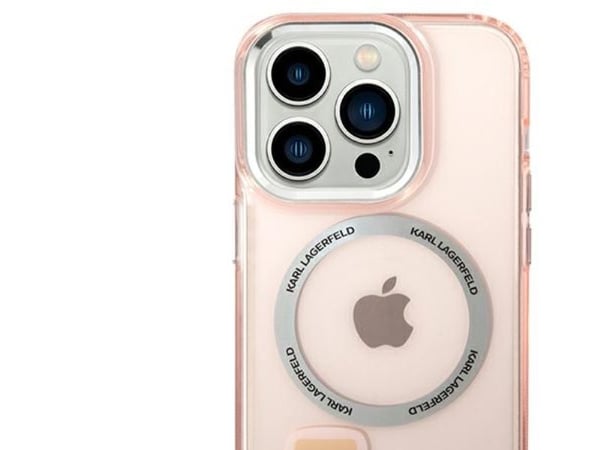 Karl Lagerfeld KLHMP14XHKCP iPhone 14 Pro Max 6.7" kovakotelo vaaleanpunainen/vaaleanpunainen Karl &amp; Choupette alumiini Magsafe