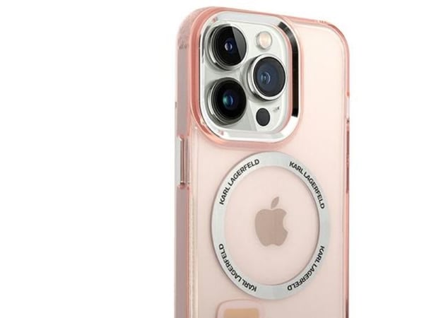 Karl Lagerfeld KLHMP14XHKCP iPhone 14 Pro Max 6.7" kovakotelo vaaleanpunainen/vaaleanpunainen Karl &amp; Choupette alumiini Magsafe