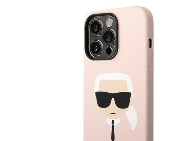 Karl Lagerfeld KLHMP14XSLKHLP hårdskal till iPhone 14 Pro Max 6,7" – light pink/light pink silikon Karl`s Head Magsafe