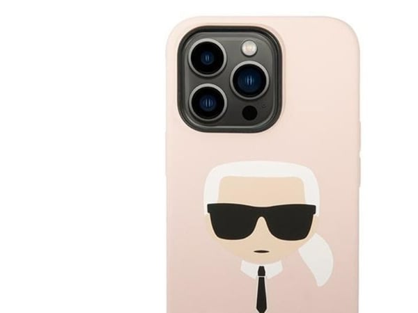 Karl Lagerfeld KLHMP14XSLKHLP hårdskal till iPhone 14 Pro Max 6,7" – light pink/light pink silikon Karl`s Head Magsafe