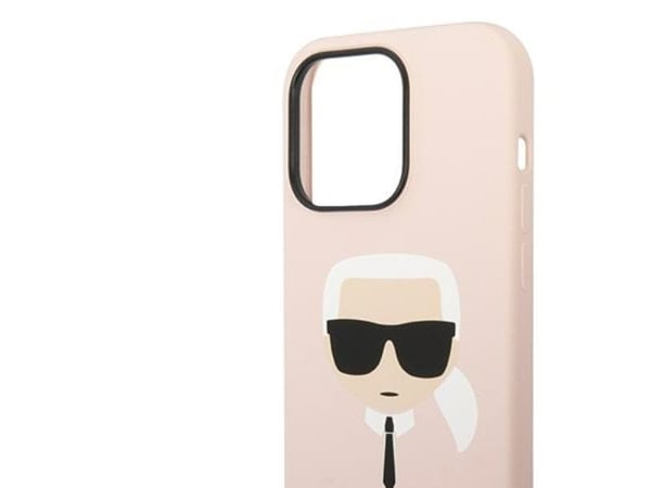 Karl Lagerfeld KLHMP14XSLKHLP iPhone 14 Pro Max 6.7 Dekal lys rosa / lys rosa Silikon Karl`s Head Magsafe
