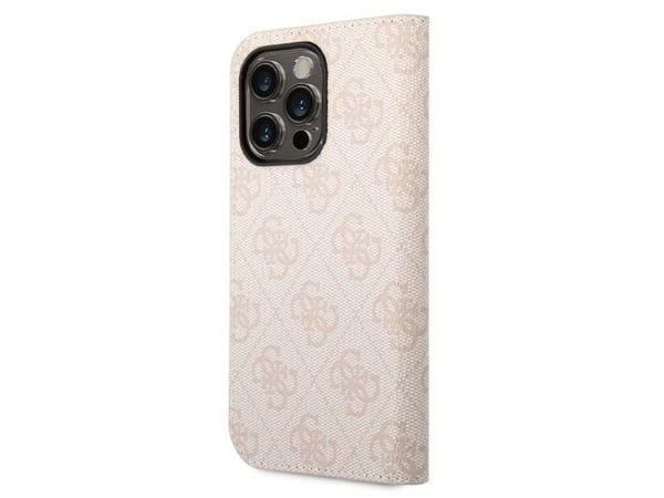 Guess GUBKP14XHG4SHP fodral till iPhone 14 Pro Max 6.7" - rosa / rosa bok 4G Vintage Gold-logga