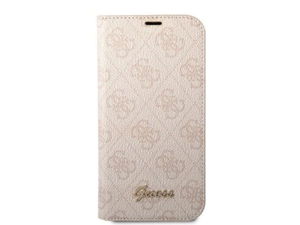 Guess GUBKP14XHG4SHP fodral till iPhone 14 Pro Max 6.7" - rosa / rosa bok 4G Vintage Gold-logga