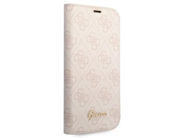 Guess GUBKP14XHG4SHP fodral till iPhone 14 Pro Max 6.7" - rosa / rosa bok 4G Vintage Gold-logga
