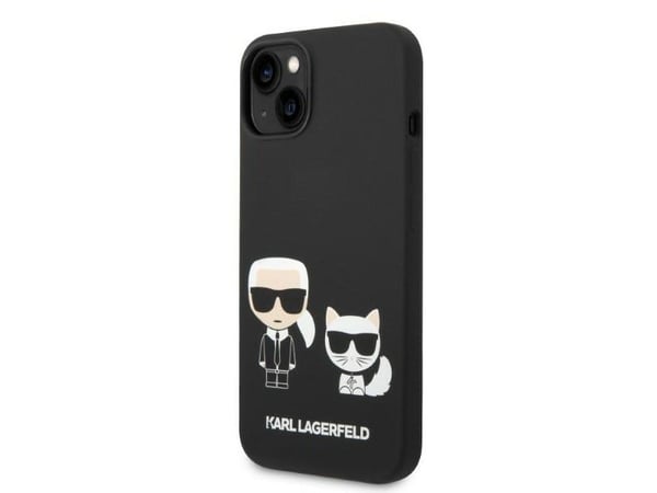 Karl Lagerfeld KLHMP14MSSKCK iPhone 14 Plus 6.7" kotelo musta/musta Nestemäinen silikoni Karl &amp; Choupette Magsafe