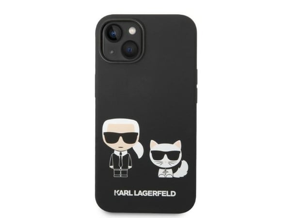 Karl Lagerfeld KLHMP14MSSKCK iPhone 14 Plus 6.7" kotelo musta/musta Nestemäinen silikoni Karl &amp; Choupette Magsafe