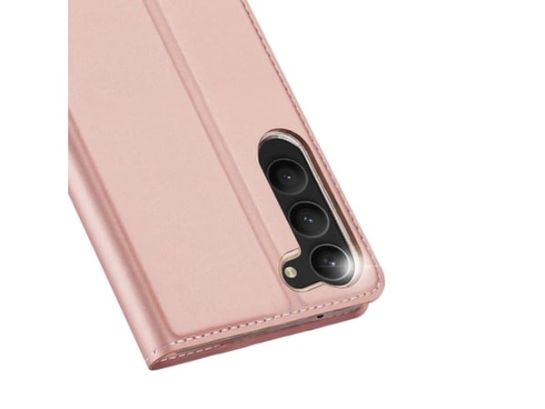 Dux Ducis Skin Pro-etui for Samsung Galaxy S23+ med klaff, kortholder og stativ - rosa