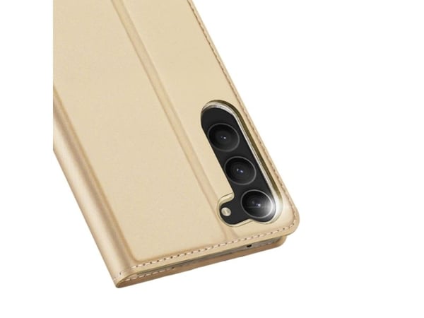 Dux Ducis Skin Pro-deksel til Samsung Galaxy S23-deksel med lommebokstativ gull