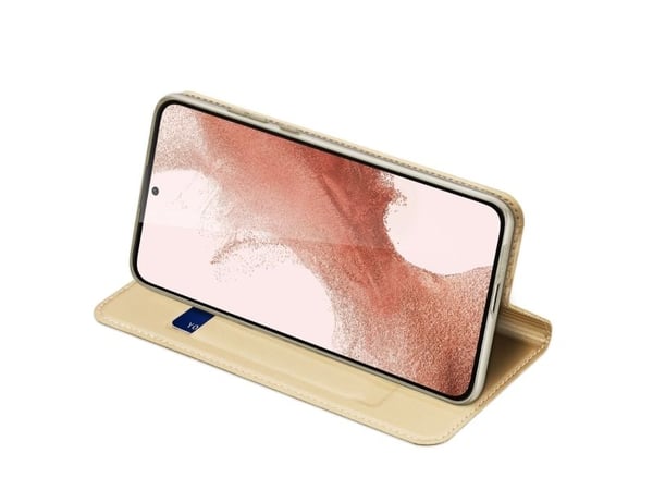 Dux Ducis Skin Pro-deksel til Samsung Galaxy S23-deksel med lommebokstativ gull