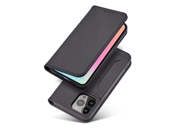 Magnetkortetui for Samsung Galaxy S23 Ultra flip-omslag lommebokholder svart