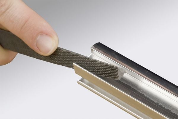 kwb 480350, Fil, Trekant-fil, Metall, Plast, Grå, Rød, Grep som ikke glir