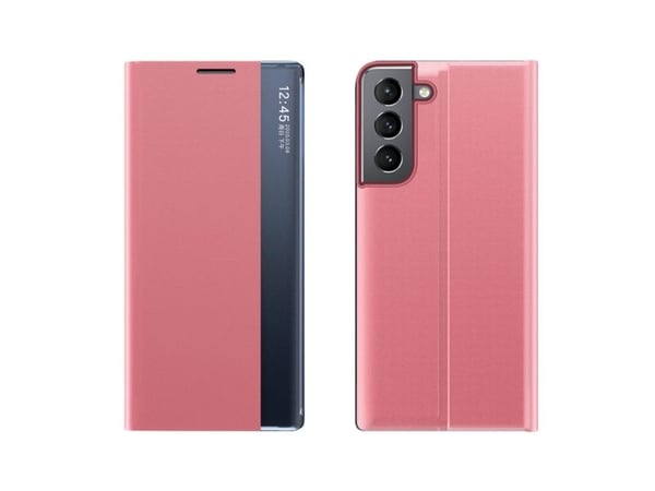 New Sleep Case for Samsung Galaxy S23+ - deksel med flip-stander rosa