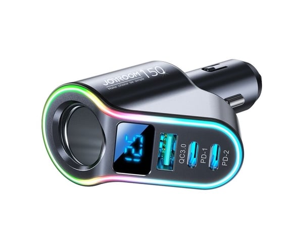 Joyroom rask billader 4in1 USB-A QC3.0 / 2xUSB-C PD 150W svart (JR-CL21)