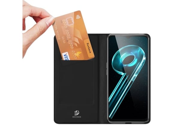 Dux Ducis Skin Pro-etui for Realme 10 5G / Realme 9i 5G, flip-kortlomme med stativ, svart