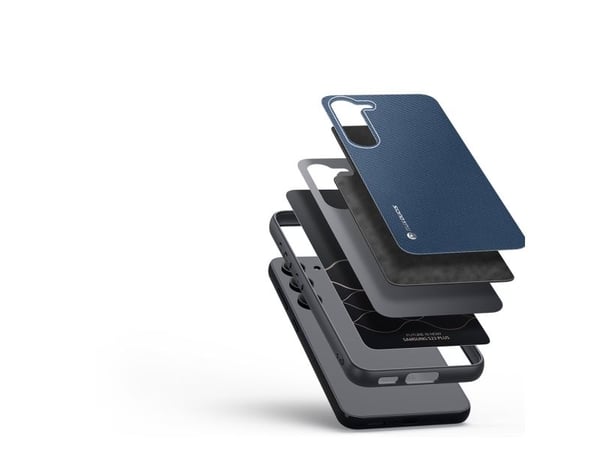 Dux Ducis Fino-etuiet til Samsung Galaxy S23+ med silikonramme blå