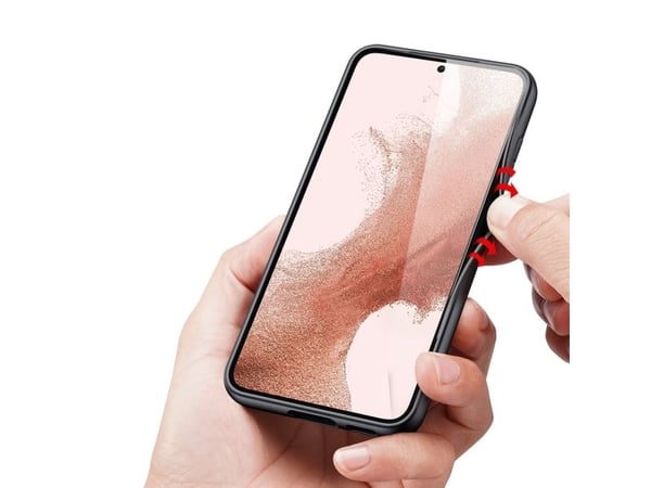 Dux Ducis Fino-etuiet til Samsung Galaxy S23+ med silikonramme blå