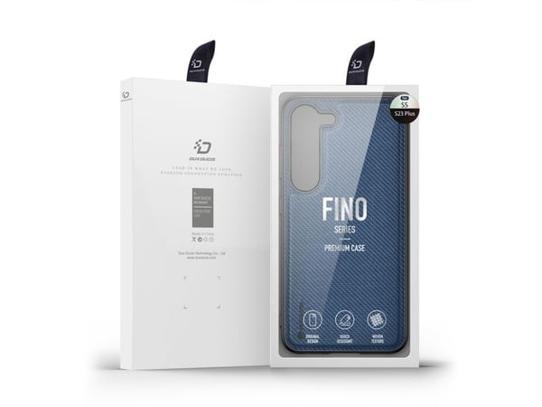 Dux Ducis Fino-etuiet til Samsung Galaxy S23+ med silikonramme blå