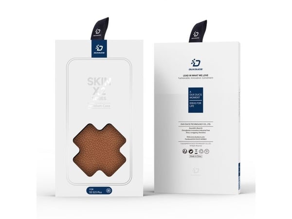 Dux Ducis Skin X2-deksel Samsung Galaxy S23+ flip-omslag med kortholder/sidestøtte - brun
