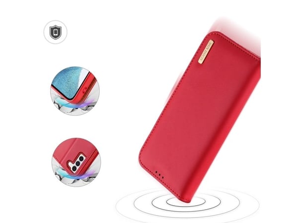 Dux Ducis Hivo-etui til Samsung Galaxy S23+ flip cover wallet stand RFID-beskyttelse - rød