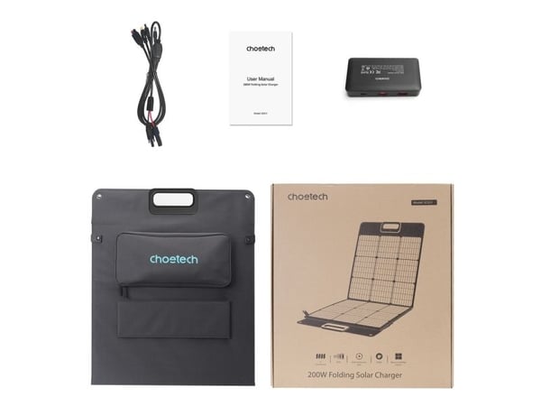 Choetech Solar Charger 200W kannettava aurinkopaneeli musta (SC011)