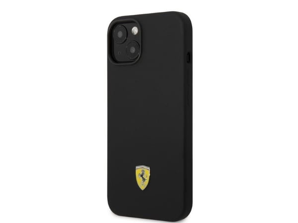 Ferrari FEHMSIP14SBK iPhone 14 6.1" svart/svart hardt deksel i silikon med metall-logo Magsafe