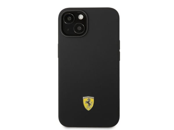 Ferrari FEHMSIP14SBK iPhone 14 6.1" svart/svart hardt deksel i silikon med metall-logo Magsafe