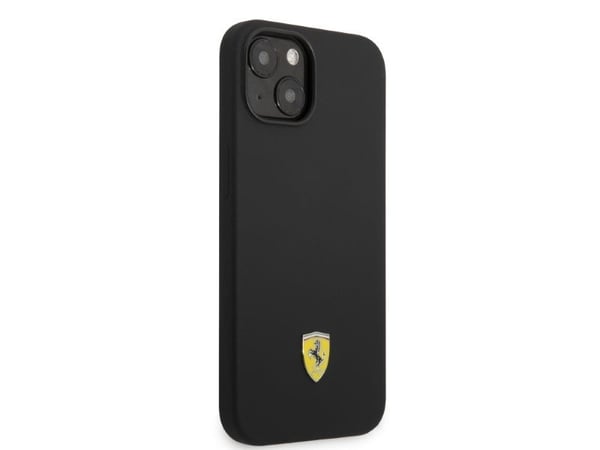 Ferrari FEHMSIP14SBK iPhone 14 6.1" svart/svart hårt skal i silikon med metal-logga Magsafe