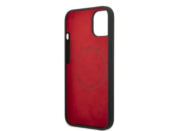 Ferrari FEHMSIP14SBK iPhone 14 6.1" svart/svart hardt deksel i silikon med metall-logo Magsafe