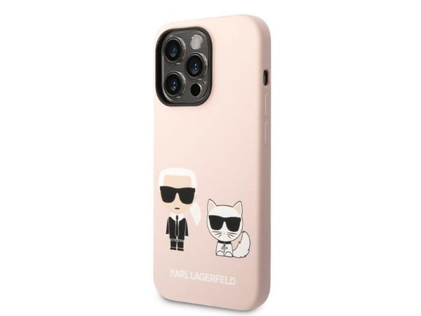 Karl Lagerfeld KLHMP14XSSKCI iPhone 14 Pro Max 6,7" hårdskal ljusrosa/ljusrosa silikon Karl & Choupette Magsafe