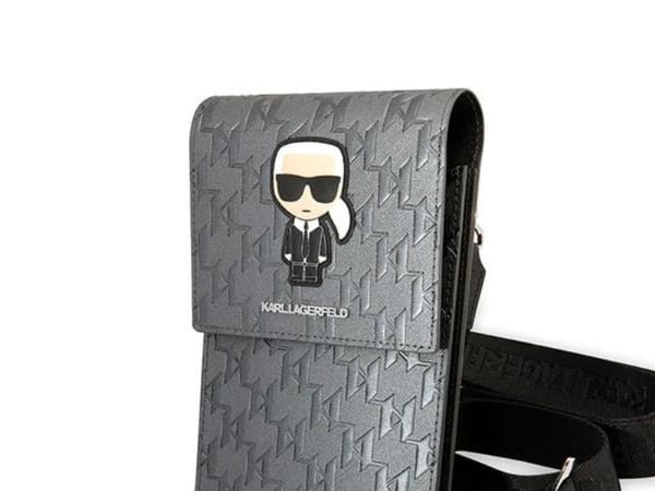 Karl Lagerfeld Ikonik Karl monogram patch-veske - sølv