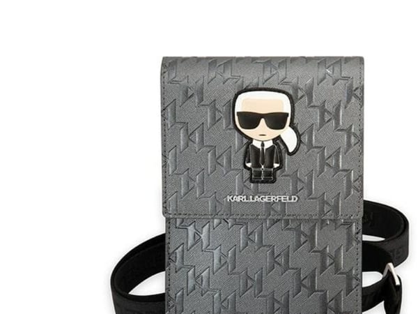 Karl Lagerfeld Ikonik Karl monogram patch-veske - sølv