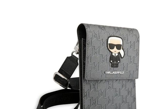 Karl Lagerfeld Ikonik Karl monogram patch-veske - sølv
