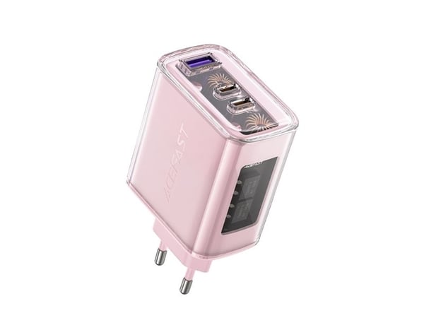 Acefast verkkolaturi Acefast A45, 2x USB-C, 1xUSB-A, 65W PD (violetti)