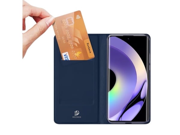 Dux Ducis Skin Pro-deksel til Realme 10 Pro flip kortholder med stativ - blå
