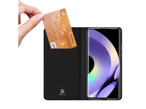 Dux Ducis Skin Pro-deksel for Realme 10 Pro+ - flipdeksel med kortholder/stand - svart