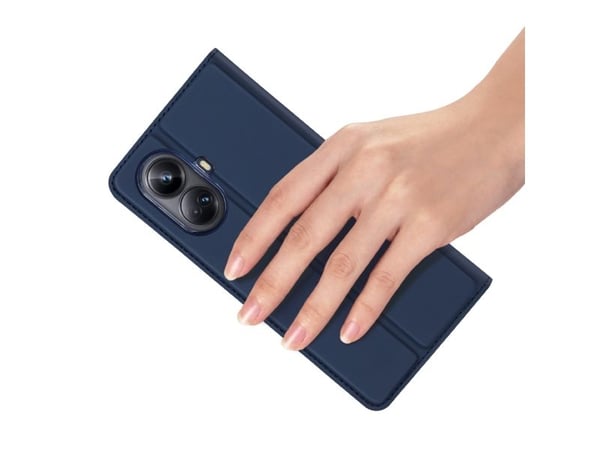 Dux Ducis Skin Pro-deksel for Realme 10 Pro+ flip cover kortholder stativ - blå