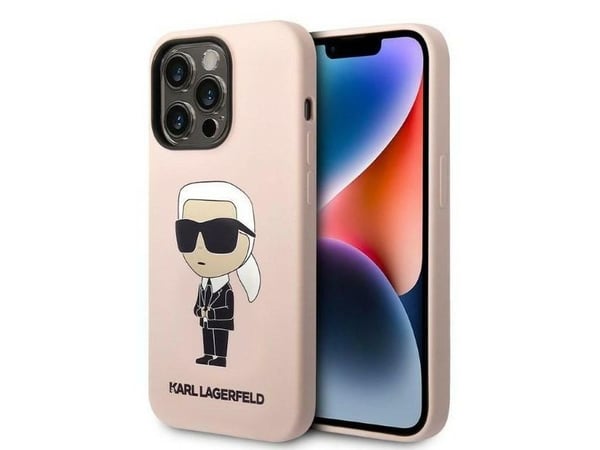 Karl Lagerfeld KLHCP14LSNIKBCP hardcase för iPhone 14 Pro 6,1" - rosa/rosa silikon Ikonik