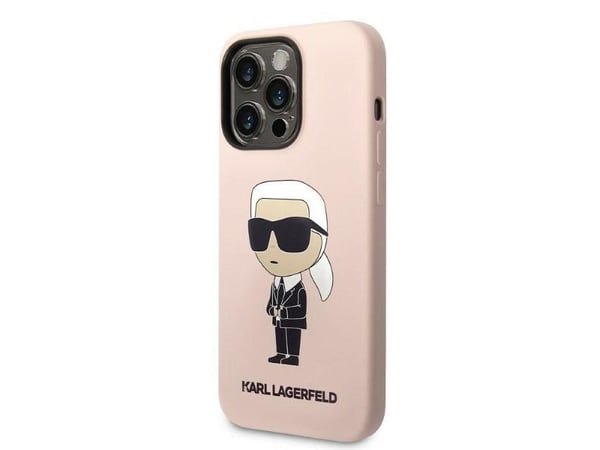 Karl Lagerfeld KLHCP14LSNIKBCP hardcase för iPhone 14 Pro 6,1" - rosa/rosa silikon Ikonik