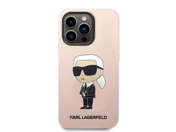Karl Lagerfeld KLHCP14LSNIKBCP hardcase för iPhone 14 Pro 6,1" - rosa/rosa silikon Ikonik