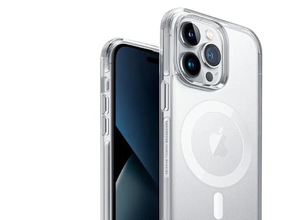 UNIQ Combat iPhone 14 Pro Max 6,7" Magclick ladeveske gjennomsiktig/duesatin klar