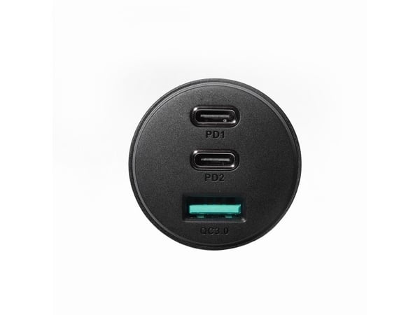 Joyroom 70W bil-lader med 3 porter: USB, 2 x USB C svart (JR-CL26)