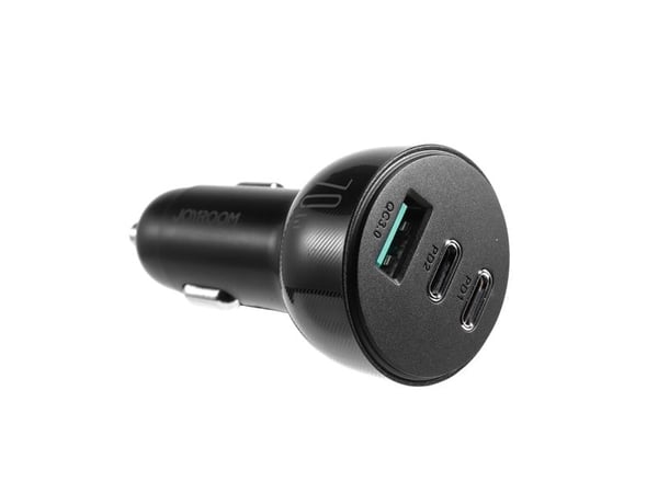 Joyroom 70W bil-lader med 3 porter: USB, 2 x USB C svart (JR-CL26)