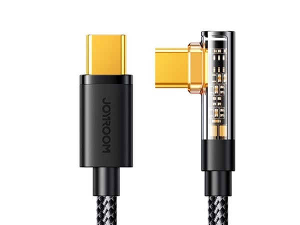 Joyroom gamingkabel S-CC100A6 USB-C (vinklet) / USB-C (rett) 100W 1,2 m - svart