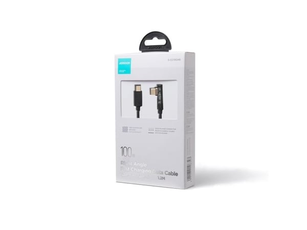 Joyroom gamingkabel S-CC100A6 USB-C (vinklet) / USB-C (rett) 100W 1,2 m - svart