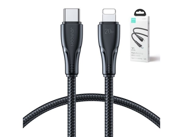 Joyroom USB C - Lightning 20W Surpass Series-kabel for hurtiglading og dataoverføring 1,2 m svart (S-CL020A11)