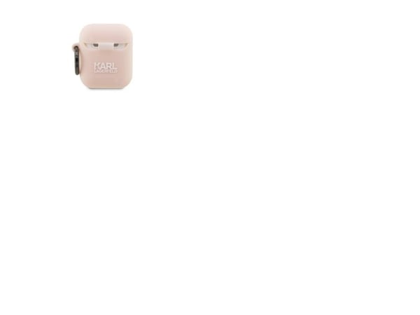 Karl Lagerfeld KLA2RUNCHP AirPods 1/2 suojus vaaleanpunainen/vaaleanpunainen Silikoni Choupette Head 3D -päähine
