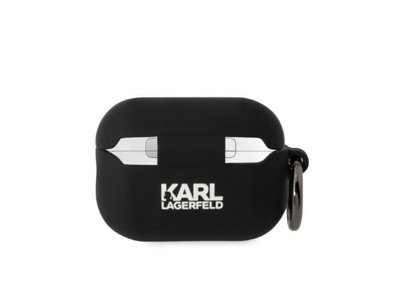 Karl Lagerfeld KLAP2RUNCHK AirPods Pro 2-etsui sort/sort silikon Choupette-hode 3D